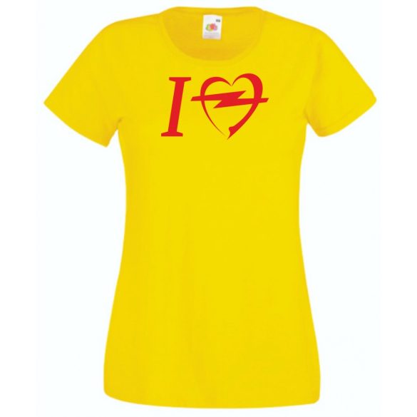 Autó fan I Love My Opel női rövid ujjú póló