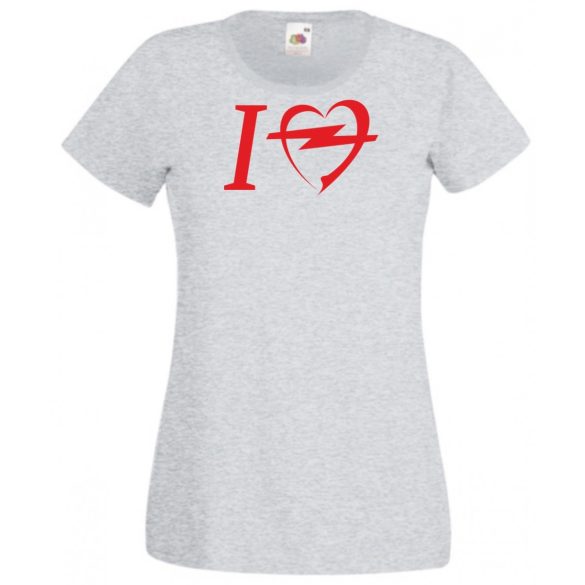 Autó fan I Love My Opel női rövid ujjú póló