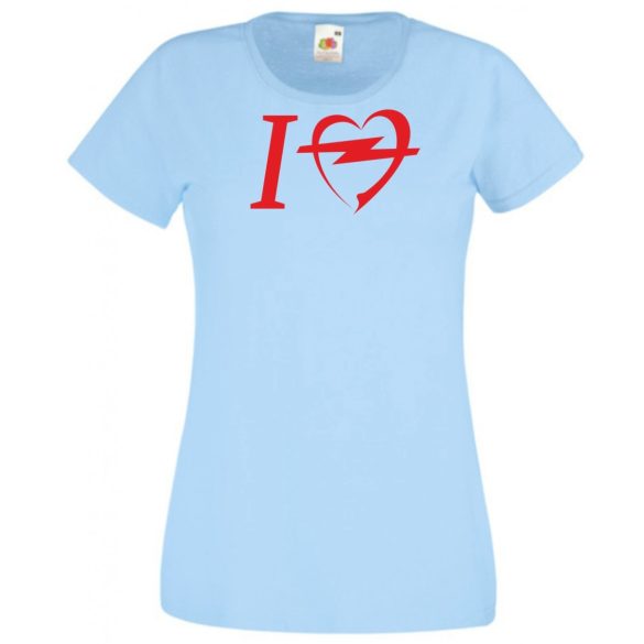 Autó fan I Love My Opel női rövid ujjú póló