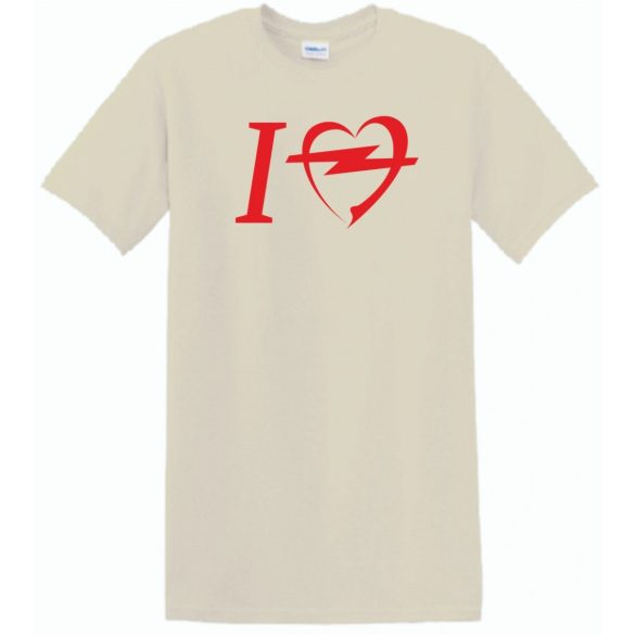 Autó fan I Love My Opel férfi rövid ujjú póló