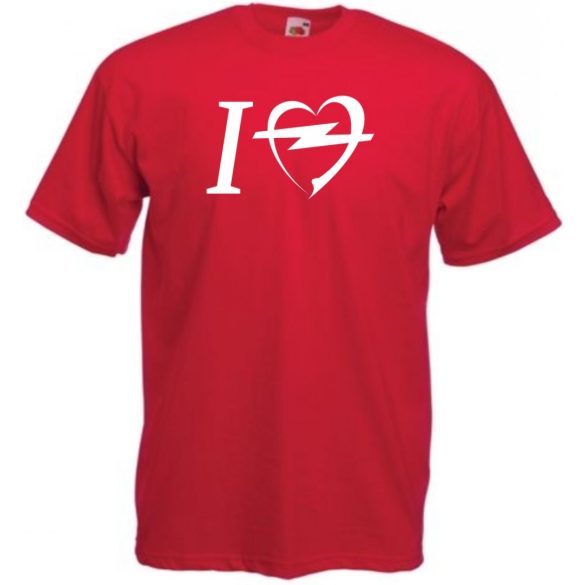 Autó fan I Love My Opel férfi rövid ujjú póló