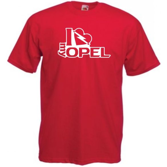 I Love My Opel férfi rövid ujjú póló