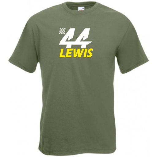 Autóverseny fan 44-es Hamilton férfi rövid ujjú póló