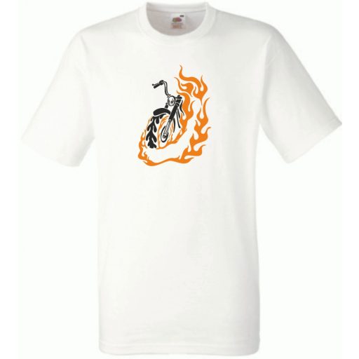 Motoros Fan - lángok férfi rövid ujjú póló