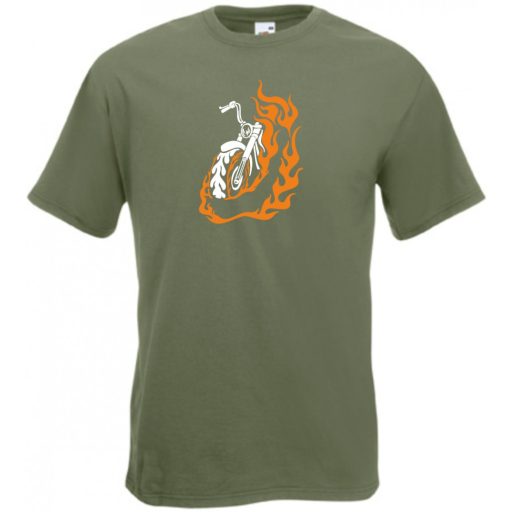 Motoros Fan - lángok férfi rövid ujjú póló