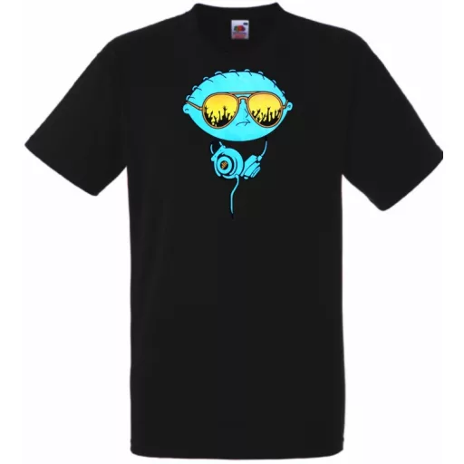 Stewie G DJ fejhalgatóval férfi rövid ujjú póló