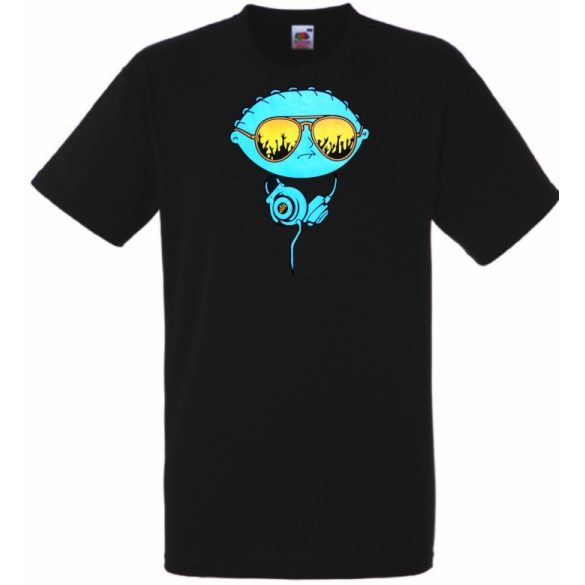 Stewie G DJ fejhalgatóval férfi rövid ujjú póló