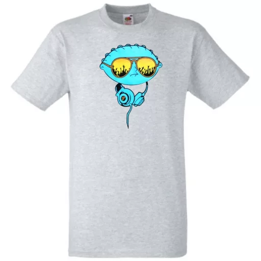 Stewie G DJ fejhalgatóval férfi rövid ujjú póló