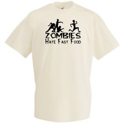   A Zombik gyűlölik a gyorsételeket - angol férfi rövid ujjú póló