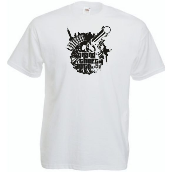 GTA stencil minima férfi rövid ujjú póló