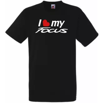 Auto fan I Love My Focus férfi rövid ujjú póló