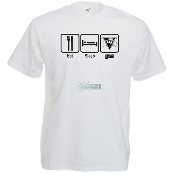 Eat Sleep GTA férfi rövid ujjú póló