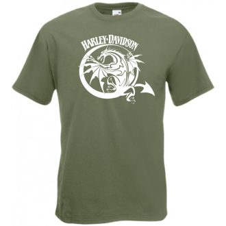   Motor fan Classic American Dragon Harley férfi rövid ujjú póló