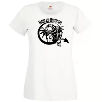   Motor fan Classic American Dragon Harley női rövid ujjú póló