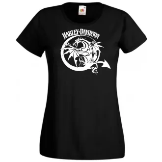   Motor fan Classic American Dragon Harley női rövid ujjú póló