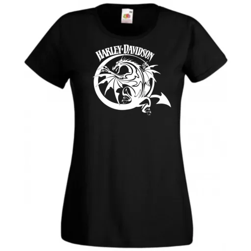 Motor fan Classic American Dragon Harley női rövid ujjú póló