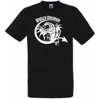   Motor fan Classic American Dragon Harley férfi rövid ujjú póló