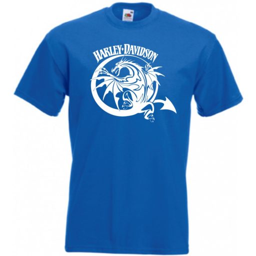 Motor fan Classic American Dragon Harley férfi rövid ujjú póló