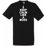 Keep Calm Boss férfi rövid ujjú póló