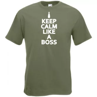 Keep Calm Boss férfi rövid ujjú póló