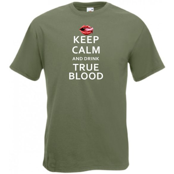 Keep Calm True Blood férfi rövid ujjú póló