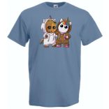 Cuki jelmezes kicsi hősök - Groot és Unikornis férfi rövid ujjú póló