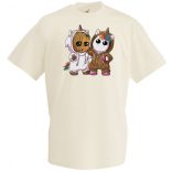 Cuki jelmezes kicsi hősök - Groot és Unikornis férfi rövid ujjú póló