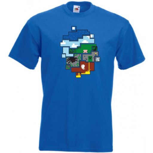 Minecraft világ gyerek rövid ujjú póló