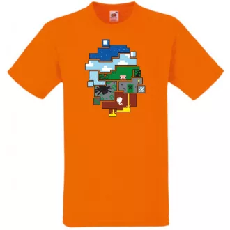 Minecraft világ gyerek rövid ujjú póló