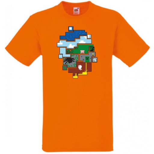 Minecraft világ gyerek rövid ujjú póló