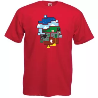 Minecraft világ gyerek rövid ujjú póló