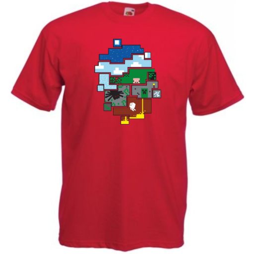 Minecraft világ gyerek rövid ujjú póló