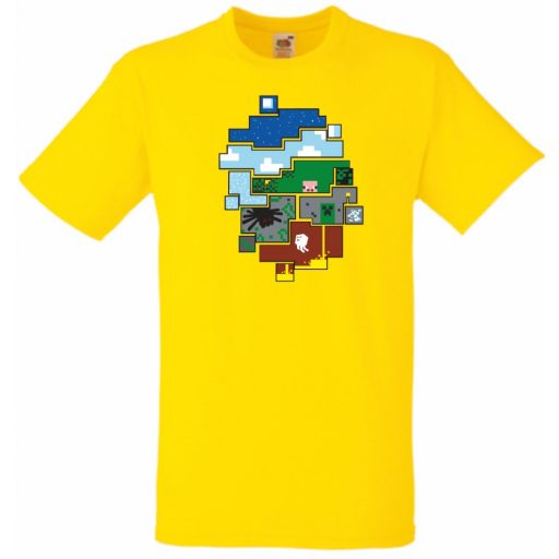 Minecraft világ gyerek rövid ujjú póló