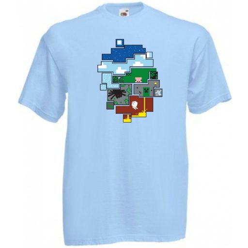 Minecraft világ gyerek rövid ujjú póló