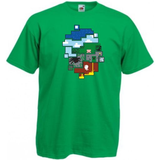 Minecraft világ gyerek rövid ujjú póló