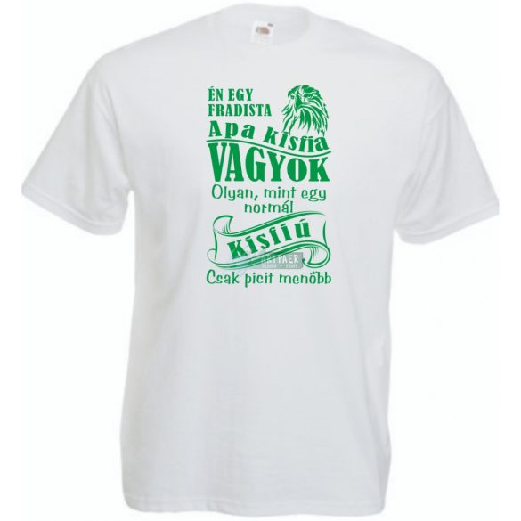 Foci rajongó Fradi szurkoló Apa kisfia gyerek rövid ujjú póló