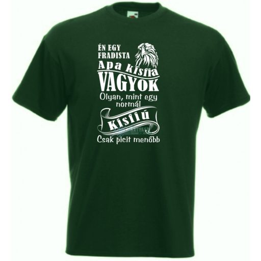 Foci rajongó Fradi szurkoló Apa kisfia gyerek rövid ujjú póló