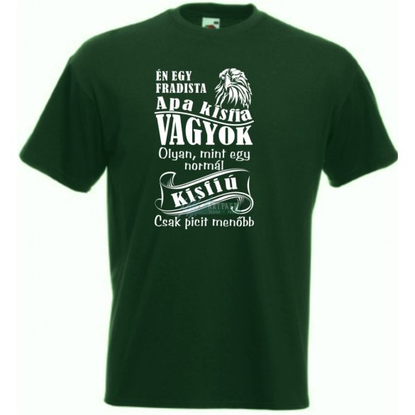 Foci rajongó Fradi szurkoló Apa kisfia gyerek rövid ujjú póló