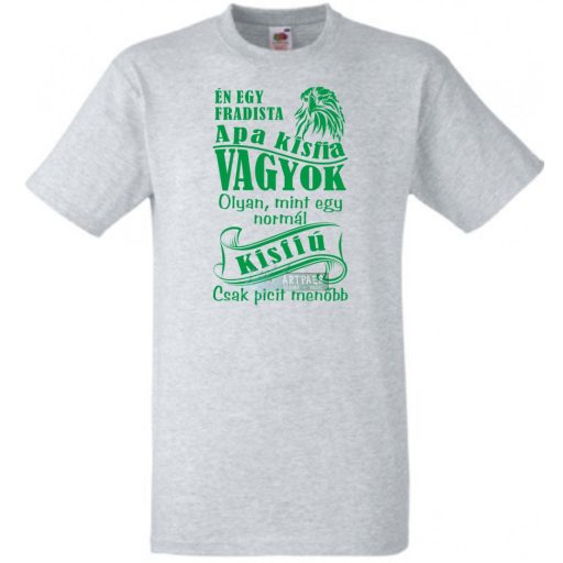 Foci rajongó Fradi szurkoló Apa kisfia gyerek rövid ujjú póló