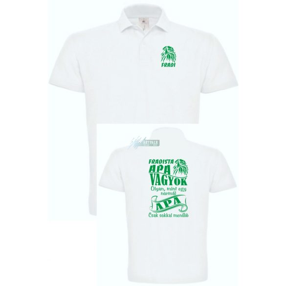 Foci rajongó Fradi szurkoló Apa galléros férfi póló
