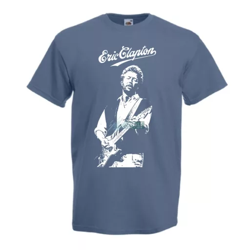 Legendás gitáros E. Clapton férfi rövid ujjú póló