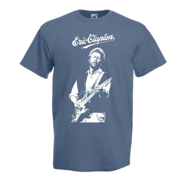 Legendás gitáros E. Clapton férfi rövid ujjú póló