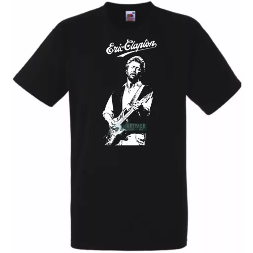 Legendás gitáros E. Clapton férfi rövid ujjú póló
