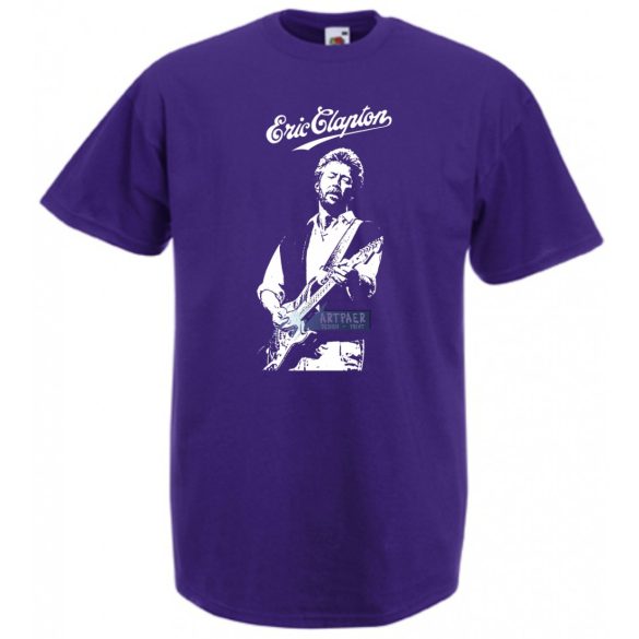 Legendás gitáros E. Clapton férfi rövid ujjú póló