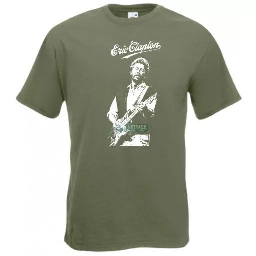 Legendás gitáros E. Clapton férfi rövid ujjú póló
