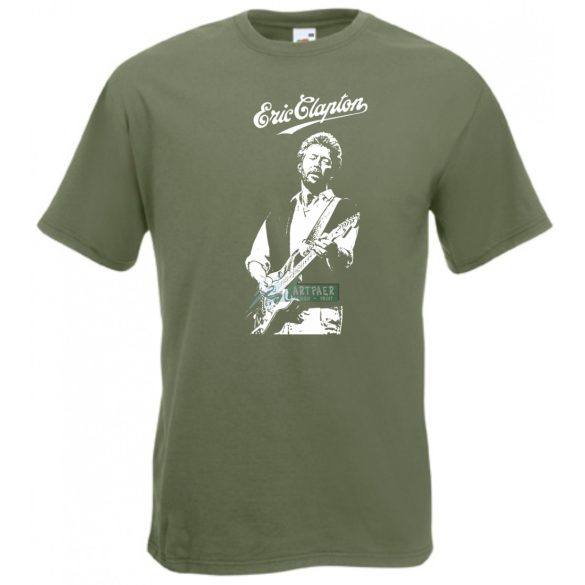 Legendás gitáros E. Clapton férfi rövid ujjú póló