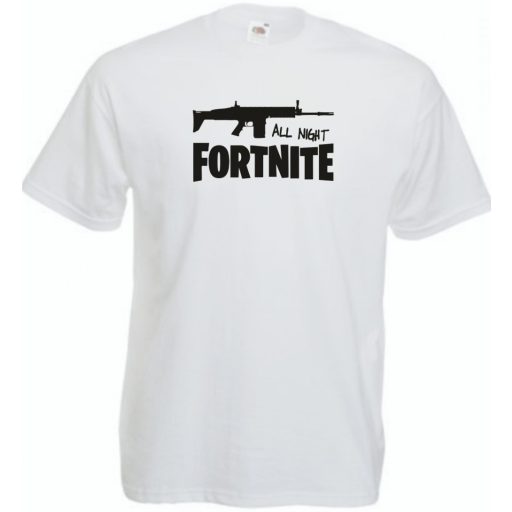 All Night Fortnite férfi rövid ujjú póló