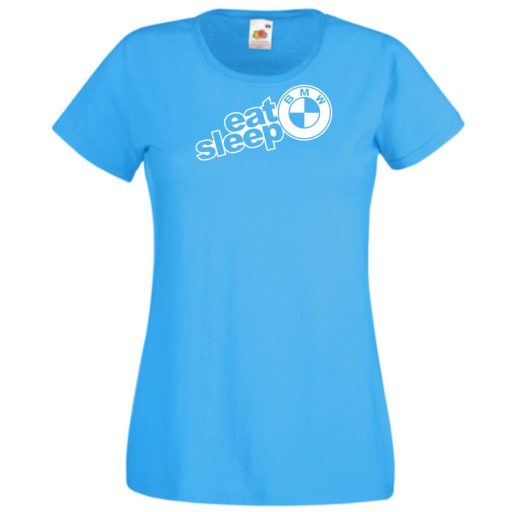 Autó fan Eat Sleep BMW női rövid ujjú póló