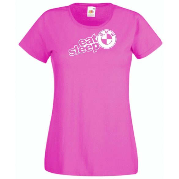 Autó fan Eat Sleep BMW női rövid ujjú póló