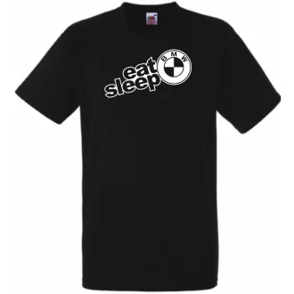 Autó fan Eat Sleep BMW férfi rövid ujjú póló